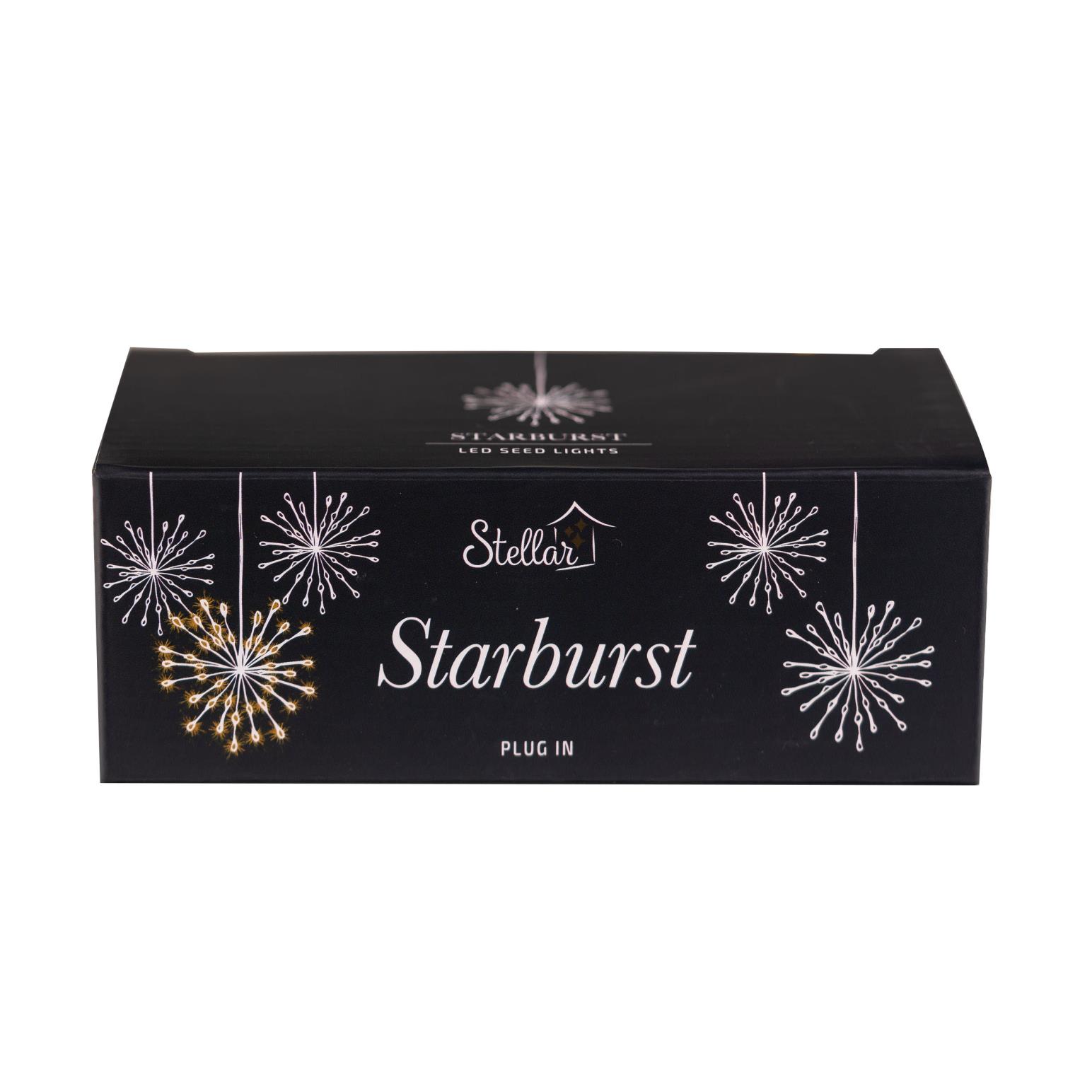 Stellar Haus Small Plug In Starburst Silver Warm White 33cm